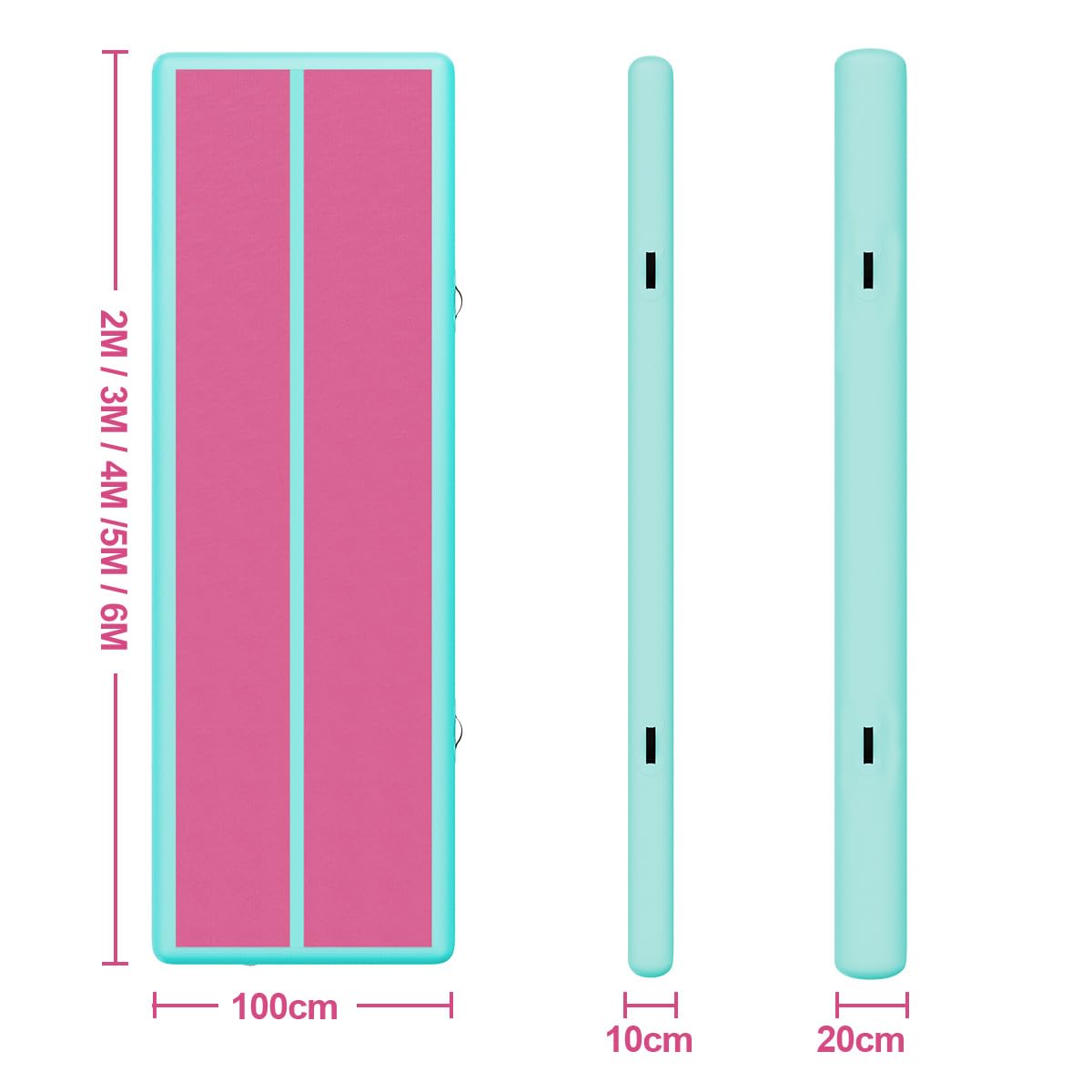 tapis de gymnastique 20cm Haut Tapis Entraînement epais 3 M Tapis de Gym Gonflable Piste Gonflable Gymnastique Tumbling Gymnastique avec Pomp a air
