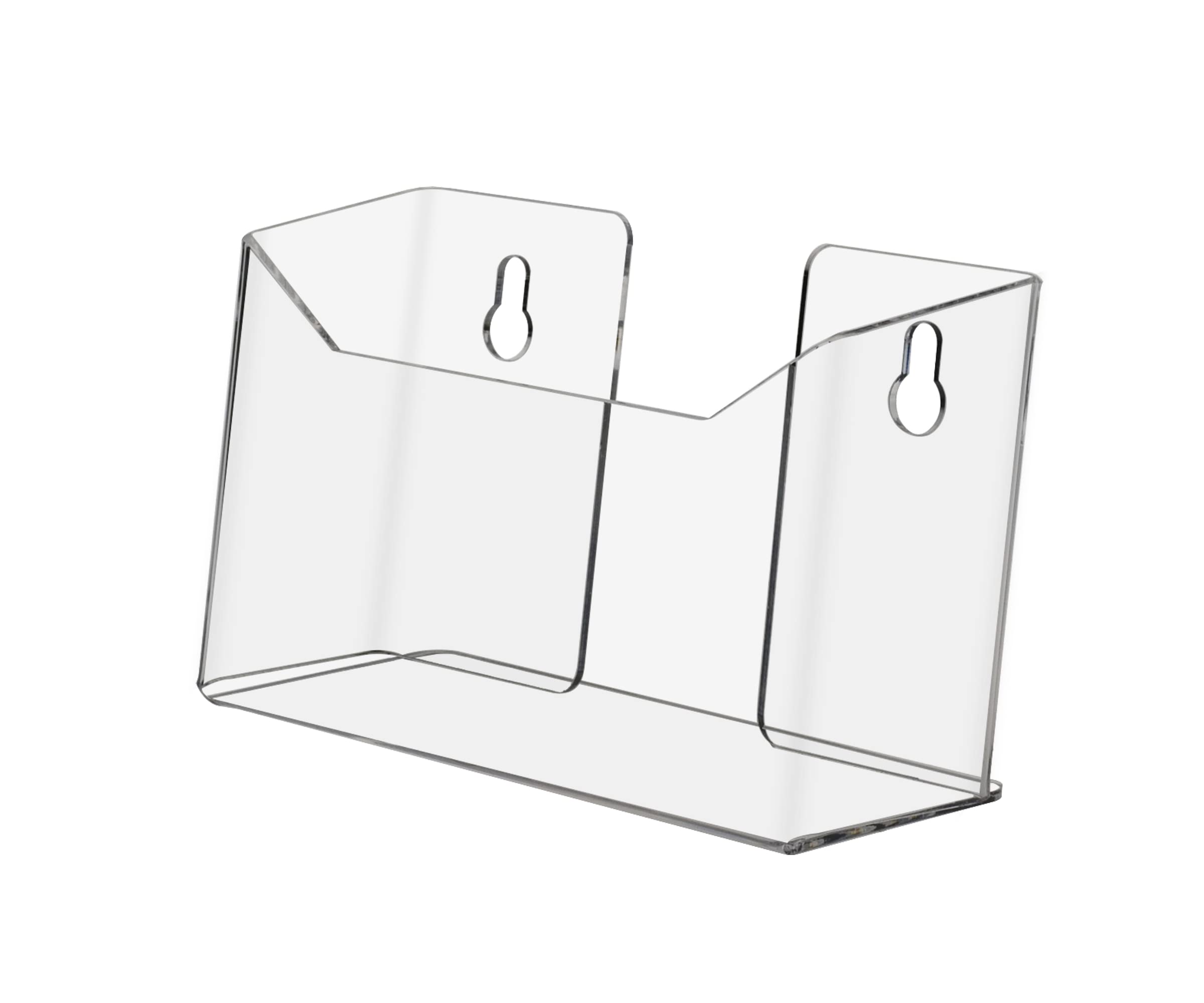 Marketing Holders Postcard Holder for 6" Literature Clear Acrylic Wall Mount or Countertop Index Card Take One Display Rack Hanging Hardware Included