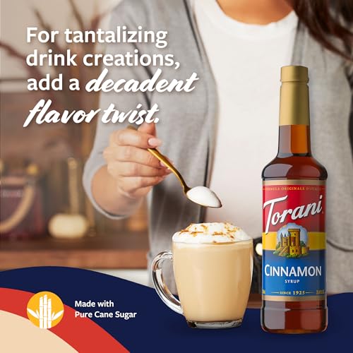 Image of Torani Coffee Syrup, Cinnamon Flavored Syrup for Drinks, Pump Included, 25.4 Fl Oz
