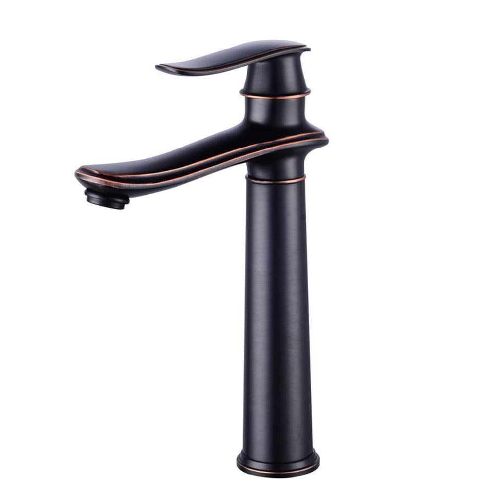 Mitigeur noir salle de bain en cuivre monotrou pour lavabo design moderne