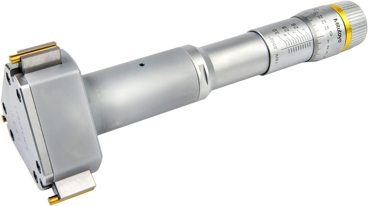 368-262, Holtest Vernier Inside Micrometer, 3-Point, 0.35-0.425" Measuring Range, 0.0001" Graduation, +/-0.0001" Accuracy for Measurement of Internal Bore Diameters