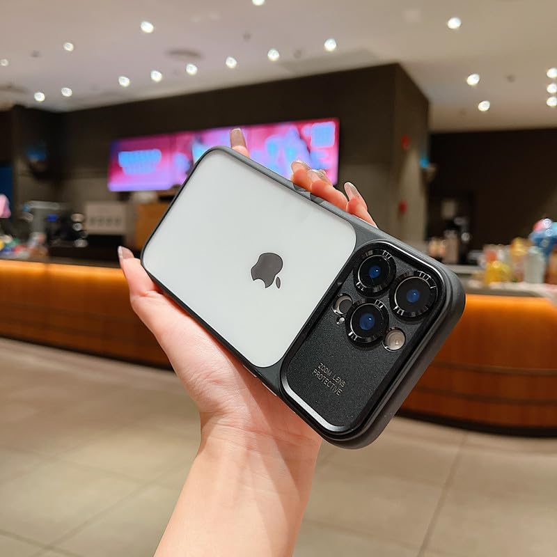 Image of LuxuryKase Shockproof Clear Case for iPhone 16 Pro Max | Camera Lens Protection | Slim Transparent Soft TPU Bumper | Anti-Yellow | Flexible Scratch Resistant Protective Cover - Black