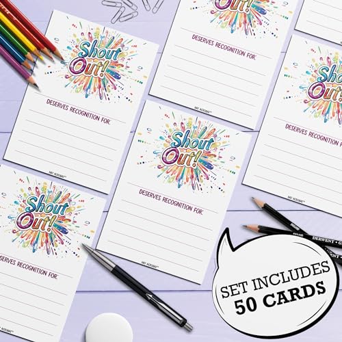 Hat-Acrobat-50-Shout-Out-Cards-Recognition-Cards-for-Employees-Encouragement-Cards-for-Public-Service-Recognition-Week-Employee-Appreciation-Day-or-Teacher-Appreciation-Postcards-Splash