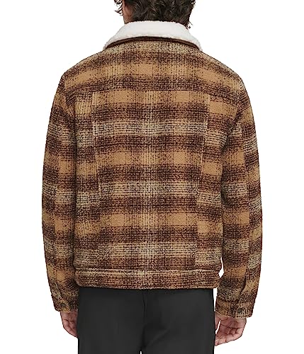 Image of Levi's Men's Levi's Men's Wool Blend Plaid Trucker With Sherpa Lining