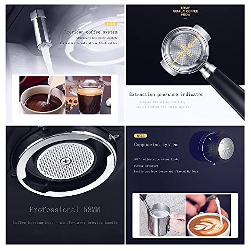 Cafetera Semi automática con espumador y tanque 1.7 L miniatura 3