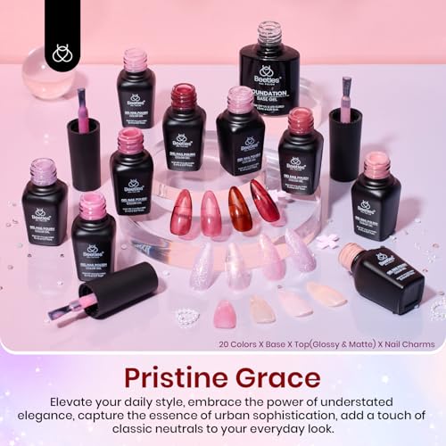 Image of Beetles Jelly Gel Nail Polish Set, 20 Colors Nude Pink Gel Nail Kit