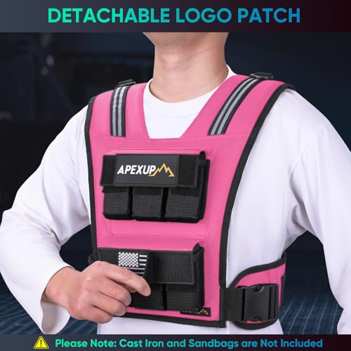 Image of APEXUP Adjustable Weighted Vest Men 20lbs /30lbs /40lbs Weights with Reflective Stripe, Weight Vest Woman Workout Vest for Strength Training Running Walking