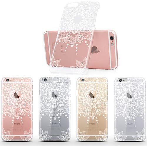iPhone 6s Case, iPhone 6 Clear Case, MOSNOVO White Totem Henna Mandala Lace Clear Design Transparent Plastic Hard Back Phone Case Cover for iPhone 6 4.7 Inch