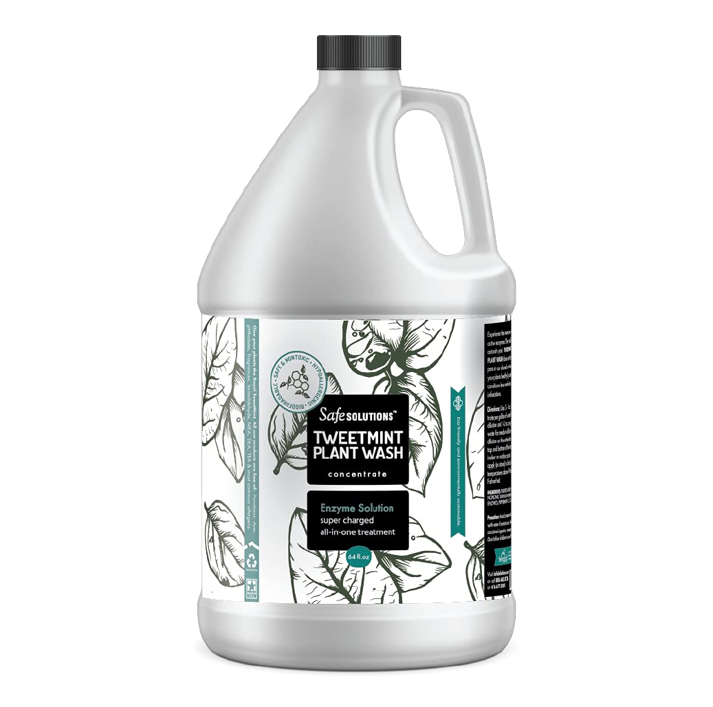 Best Natural Non-Toxic Enzyme Safe Solutions TweetMint Plant Wash (64 oz) Bottle