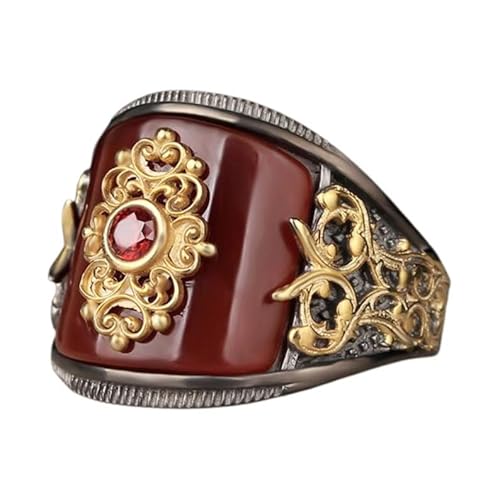 SOHO SILVERS Achat Stein 925 Sterling Silber Herren Ring mit Adler Symbol, Herren Ring Geschenk für ihn, Osmanischer Vintage St | 69 Cover