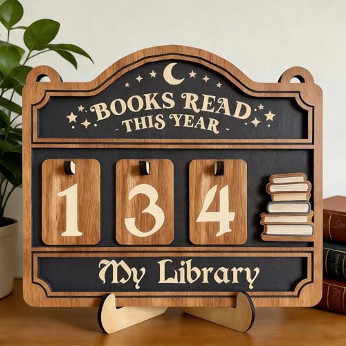 Books Read This Year Counter Book Tracker for Home Library Decor Book Counter Book Lover Gift for Librarian Reader Teacher Bookshelf Decor Wall Art