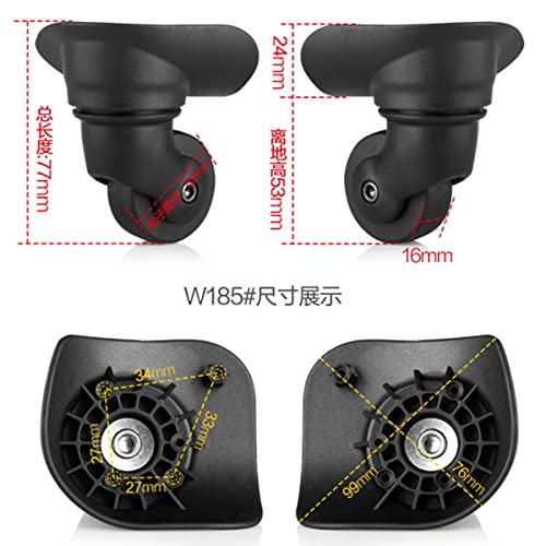 Luggage Wheel,Luggage Suitcase Wheels, DIY Plastic Wheel Replacement Luggage Travel Suitcase Wheels Suitcase Wheel Repair Replace Luggage Wheels (W185-DL), Black3