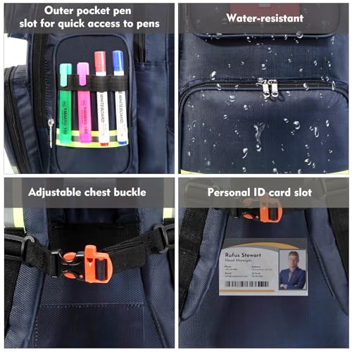 Image of Gatycallaty First Aid Backpack Medical Emt First Responder Bag Empty Ems Emergency Home Health Hiking Trauma Travel Camping (Large, Navy)