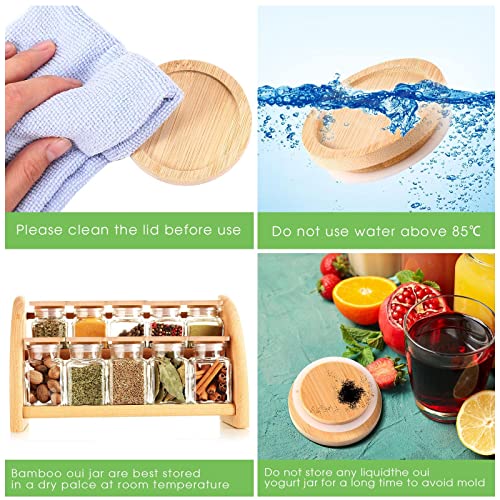 Sieral Yogurt Jar Lids Set Bamboo Wood Lids With Silicone Sealing Rings Storage Canning Jar Bamboo Lids Wide Mouth Jar Lids Compatible With Oui Lids For Nice Sealing Airtight Fit (24 Pack) #TOP5