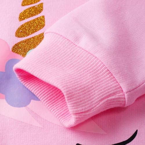 Image of RETSUGO Little Girls 2 Piece Clothing Sets Toddler Unicorn Sweatshirts and Leggings Cotton Fall Winter Casual Outfits 3-8T