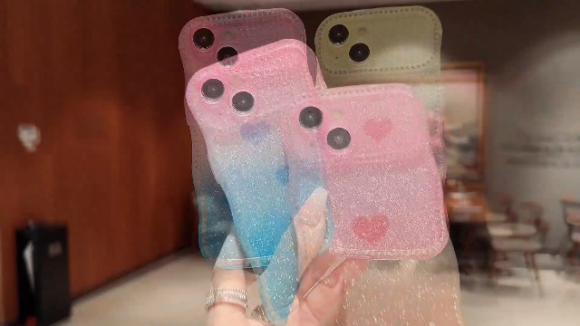 Amazon.co.jp: LAPOPNUT iPhone 15 用 ケース キラキラ ラメ ウェーブ