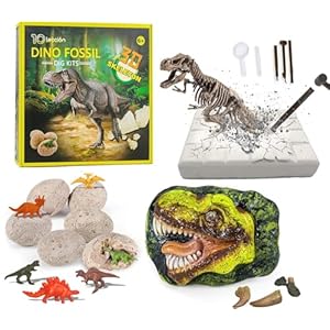 Dinosaur Fossil Digging Kit for Kids, Dinosaur Eggs Excavation Dig Kit, Dinosaur Toys for Kids 5-7 8-12, Great Birthday for Boys and Girls