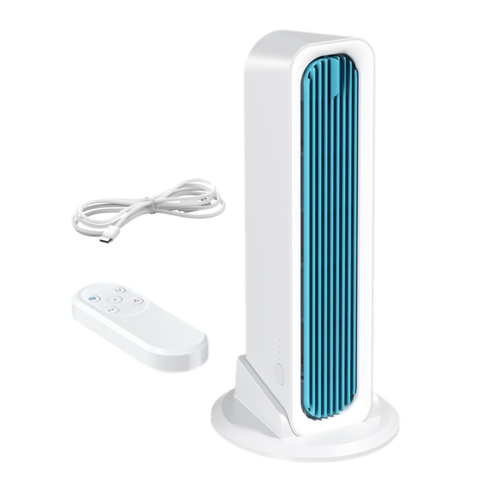 Mini Ventilatore a Torre 3 Velocità Silenzioso Senza Pale Raffreddamento | Torre ventilatore da comodino raffrescatore per Ufficio, Dormitorio, Soggiorno, Camera da , Comodino, Scrivania