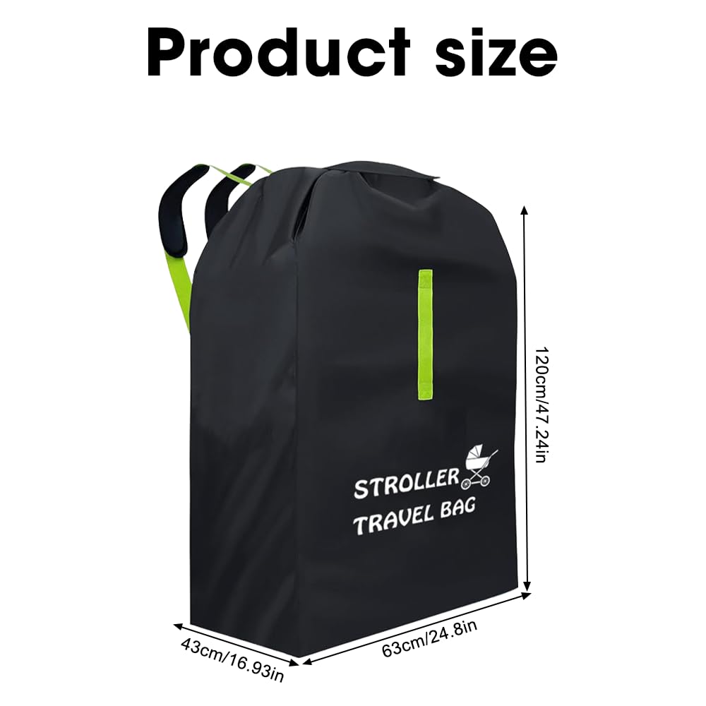 Borsa da Viaggio per Passeggino, Borsa da Viaggio per Seggiolino Auto per Aereo, Copertura Impermeabile con Tracolla per Viaggi Aerei, Oxford 600D, Ottimo per Bagagli Gate (120x63x43)