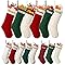 LullabyMall Custom Embroidered Christmas Stockings – 13", 18", 24" Personalized Knitted Xmas Stocking with Name – Monogram Stockings for Family, Kids, Fireplace Holiday Decor - Gift for Christmas