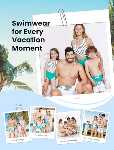 PATPAT Family Matching Swimsuits Swimwear Set for Couples Mommy and Me Striped Spliced Bathing One-Piece Swimsuits