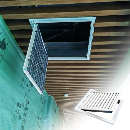 Trampilla Pladur Panel de Acceso Al Techo con Rejilla de Ventilación, Puerta de Servicio Desmontable con Mosquitero, Trampilla de Inspección de la Cubierta de Ventilación, Puertas de Fácil Acceso(60x2