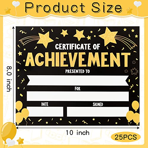 Bkeecten 25Pcs Preschool Reward Certificate Diploma Set, Cute Kindergarten Graduation Diploma For Kids Black Gold Certificate Of Achievement Kids Graduation Encouragement Award Party Favor Supply #TOP1
