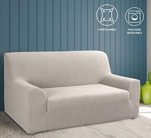 Tural Elastischer Sofabezug Valeta. Sofaüberwurf, Beige, 3 Sitzer (180-230cm)