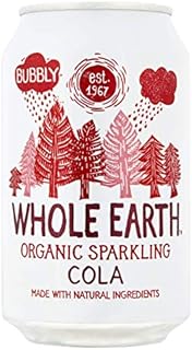 Whole Earth Organic Sparkling Cola Drink, 24x 330 ml, Flavoured Fizzy Soft Drink Made with Fruit Juice, 100% Natural Ingredients, No Added Refined Sugar, Gluten Free Vegetarian & Vegan, Multi Pack