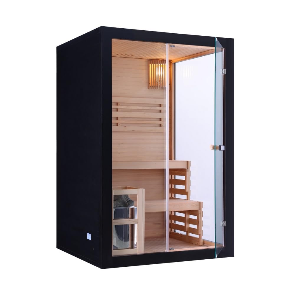 Bagno Italia Sauna finlandese con stufa Harvia 130×120 cm legno colore naturale o nero
