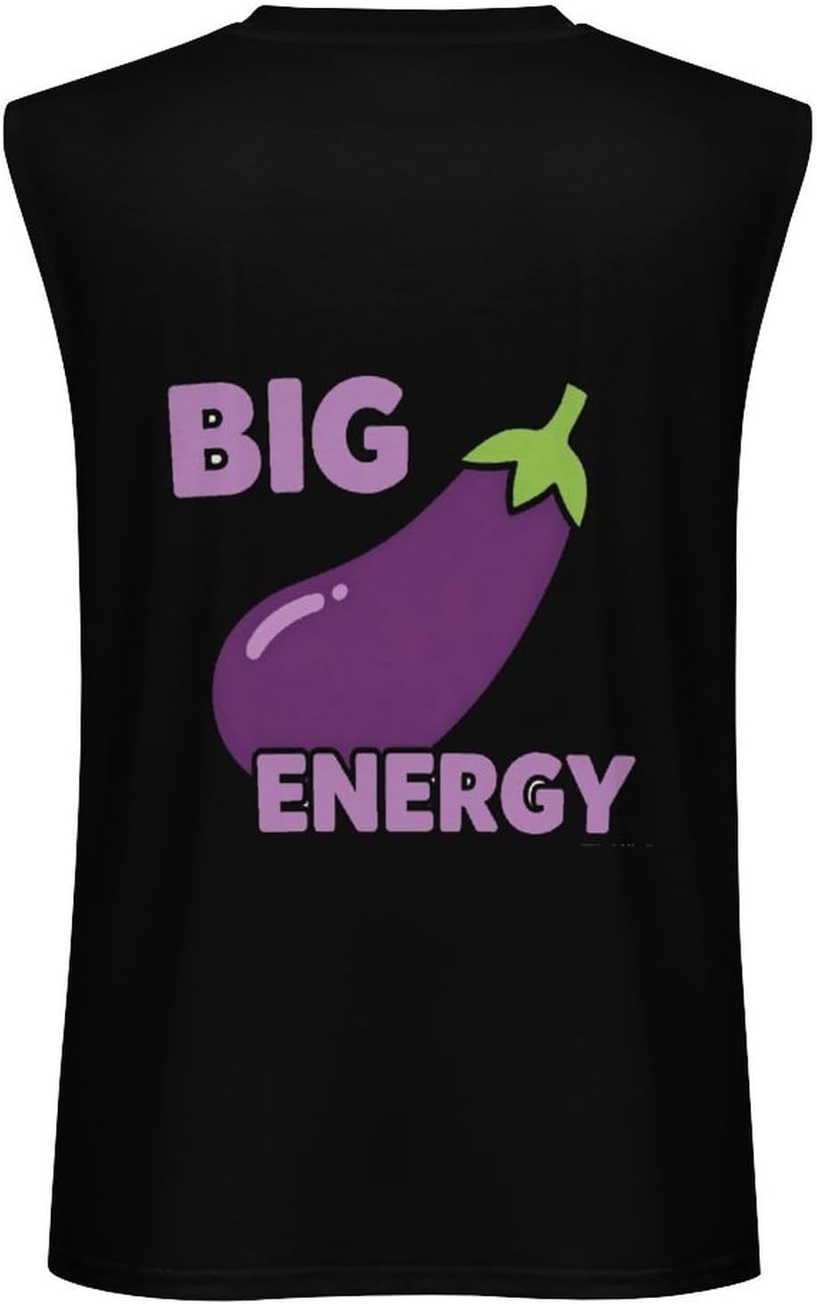 Big Energy Eggplant Men Summer Sleeveless Crew Neck Top 5XL