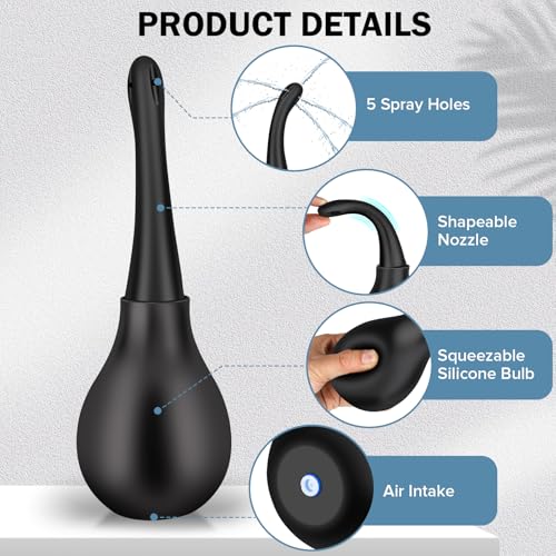 Image of Anal Douche Enema Kit Anti Backflow Enema Bulb with Lube for Men & Women