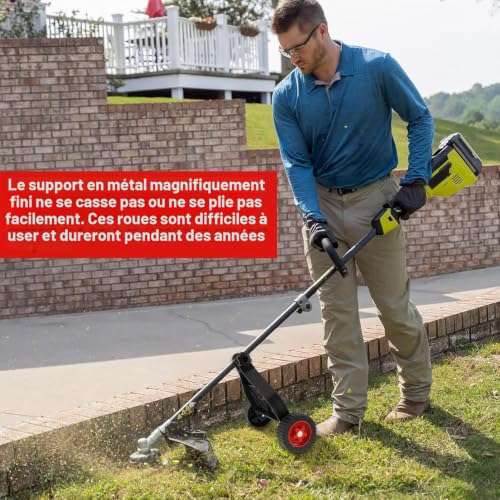 Risegun Roulettes de support réglables pour débroussailleuse - Hauteur réglable - Portable - Universelle - Sans fil - Pour jardinage – vue 7