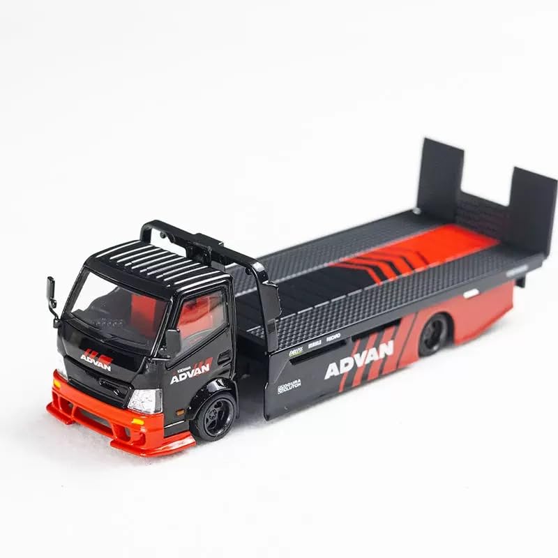 Amazon.co.jp: 1/64 日野 H300 トレーラー フルフラット ミニカー 積載