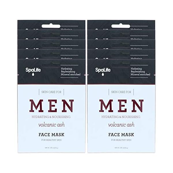 SpaLife-Hydrating-Purifying-Anti-Aging-Detoxifying-and-Soothing-Korean-Beauty-Facial-Masks-10-Masks-Mens-Volcanic-Ash SpaLife Hydrating, Purifying, Anti-Aging, Detoxifying and Soothing Korean Beauty Facial Masks (10 Masks (Men's Volcanic Ash))
