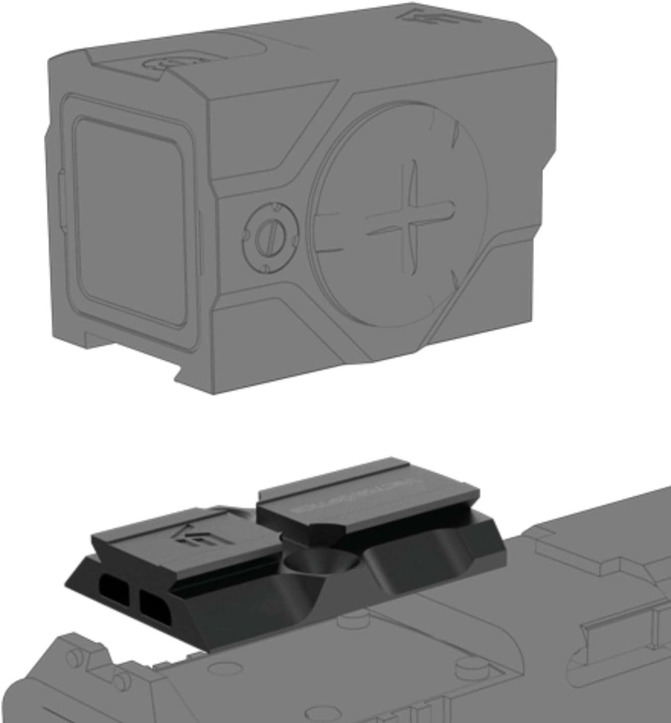 Ngabeledug view of red dot sight and adapter