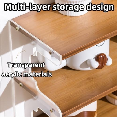 Large Multi-Tier Acrylic Mug Rack - Corner Storage Shelf & Plate Holder for Kitchen, Living Room, Bedroom - Stylish Cup Display Organizer (Black)