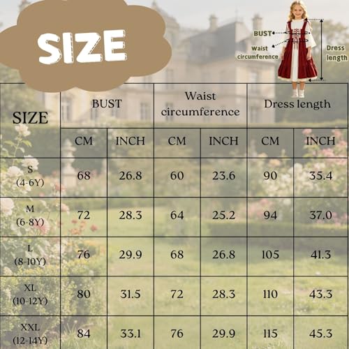 Disfraz medieval para niñas, princesa renacentista miniatura 2