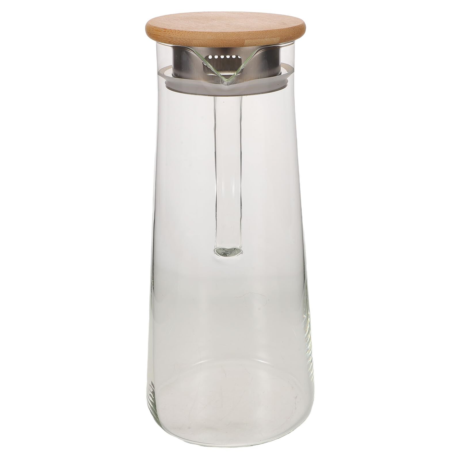 Jarra de Vidrio Borosilicato con Tapa y Antigoteo Gran Capacidad para Bebidas Frías y Calientes Diseño Delgado para Nevera y Uso Mesita de Noche