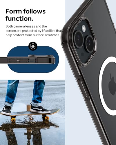 Image of Spigen Caseology Quartz Crystal Mag Back Cover Case for iPhone 15 Plus, MagSafe Compatible, Clear Transparent - PC+TPU | Crystal Clear
