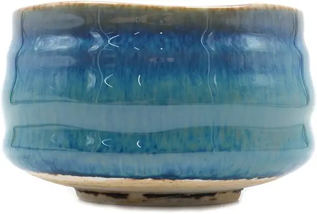 Authentic Japanese Handcrafted Matcha Bowl Chawan - Grey Blue Glaze