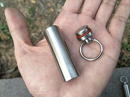 Ekloen Stainless Steel Mini Waterproof Pill Case,Capsule Seal Case Holder Container For Outdoor Sports #TOP14