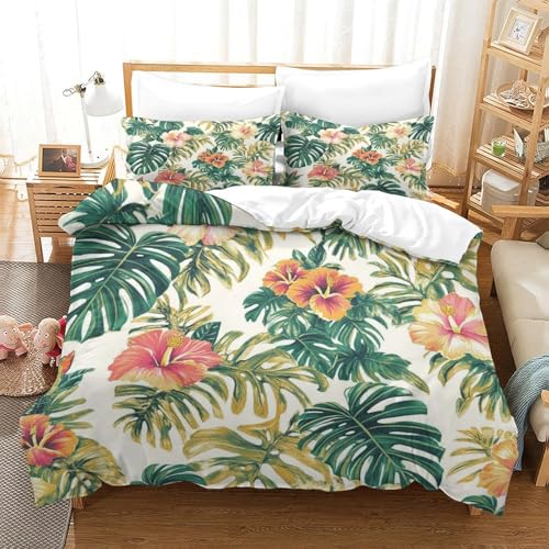 Art des feuilles tropicales parure de lit 3D super douce pour lit double
