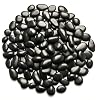 River Rocks 5 Lb, Pebbles for Indoor Plants 0.8"-1.5", Black Rocks for Outdoor Landscaping, Decorative Stones Vase Filler, Fish Tank, Fountain, Succulents, Flower Bed, Black