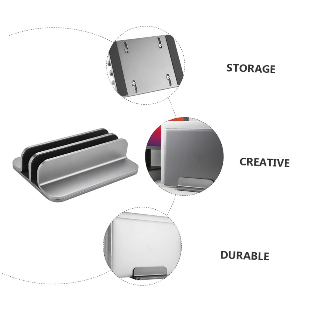 Toddmomy Soporte Vertical para Portátil de Aluminio Resistente y Base Estable para Escritorio Soporte Ergonómico y Ligero para Oficina y Hogar