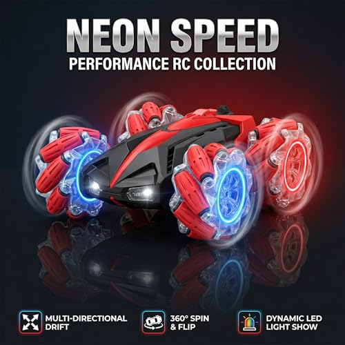 Image of 4WD RC Drift Stunt | Racing Car with 2.4GHz Remote, Lights, Music, Smoke Effect & 360 Spin | Remote Control Toy for Kids & Adults