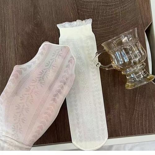 Ankle Socks, Lace Trim Kids Socks for 2-12Age Warm Sock AntiSlip Dress Ruffle Trim Thin Ice Silk Ankle Sock 3Pairs3