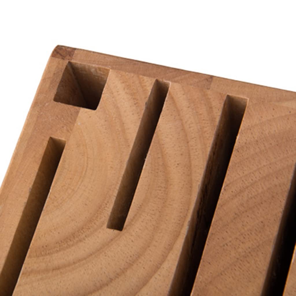 Bloque de Cuchillos Bloque de Cuchillo de Madera de Goma, 7 Orificios Tenedor de Cuchillo Universal sin Cuchillos con hornillo de Escenario de Escenario Suministros de Cocina Universal