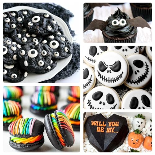 Black Oil Based Food Coloring for Chocolate, Candy Melts, Donuts, Strawberries, Frosting, Cake, Professional Edible Dye for Baking - 80 Milliliters 2.7 Fl.Oz