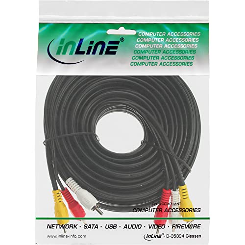 InLine 5m 3x RCA Male to Male Audio/Video Cable, Black, red, yellow, white, 5 m - Image 2